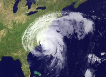 An atmospheric image of Hurricane Irene on the U.S. East Coast in August 2011 - Source: NOAA