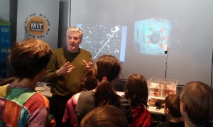 EAPS Professor John Marshall demonstrates Weather in a Tank. Credit: Cassie Martin