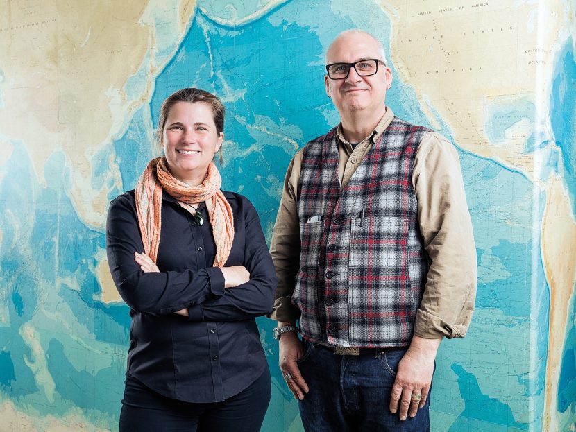 Stephanie Dutkiewicz, a principal research scientist at MIT’s Center for Global Change Science and Mick Follows, an associate professor in the Department of Earth, Atmospheric and Planetary Sciences (Photo: Ken Richardson)