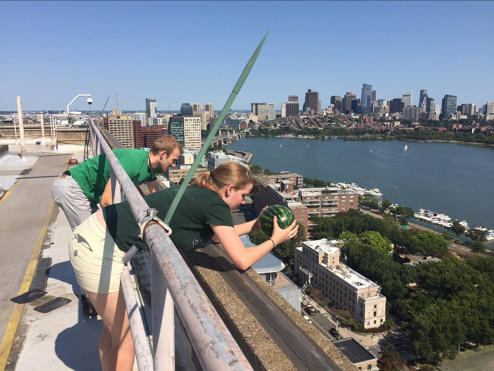 Measuring the height of the Green Building using classical physics.